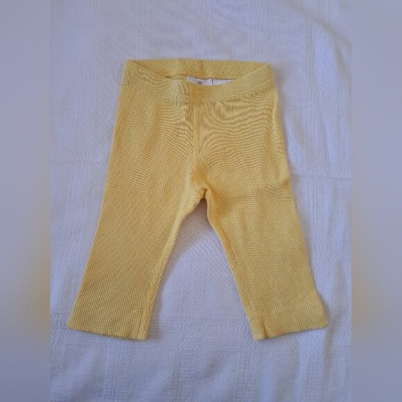 Hanna Andersson girls size 90 or 3T yellow ribbed cropped pants, VGUC - Picture 1 of 4
